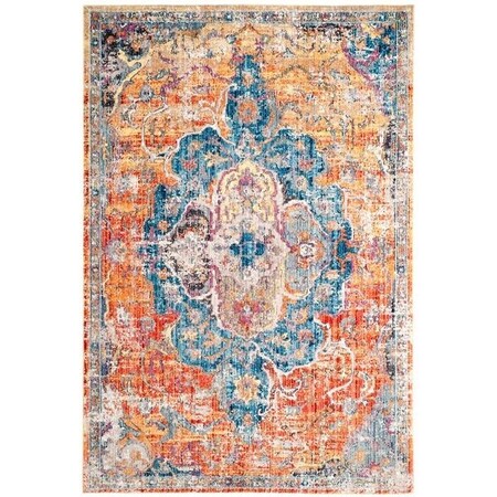 Safavieh Bristol Power Loomed Runner Rug, Blue and Orange - 2 ft.-3 in. x 6 ft. BTL350S-26